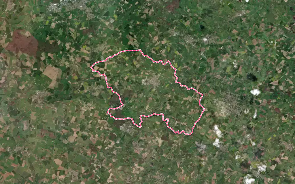 Vue satellite de Le Boupère avec ses contours administratifs