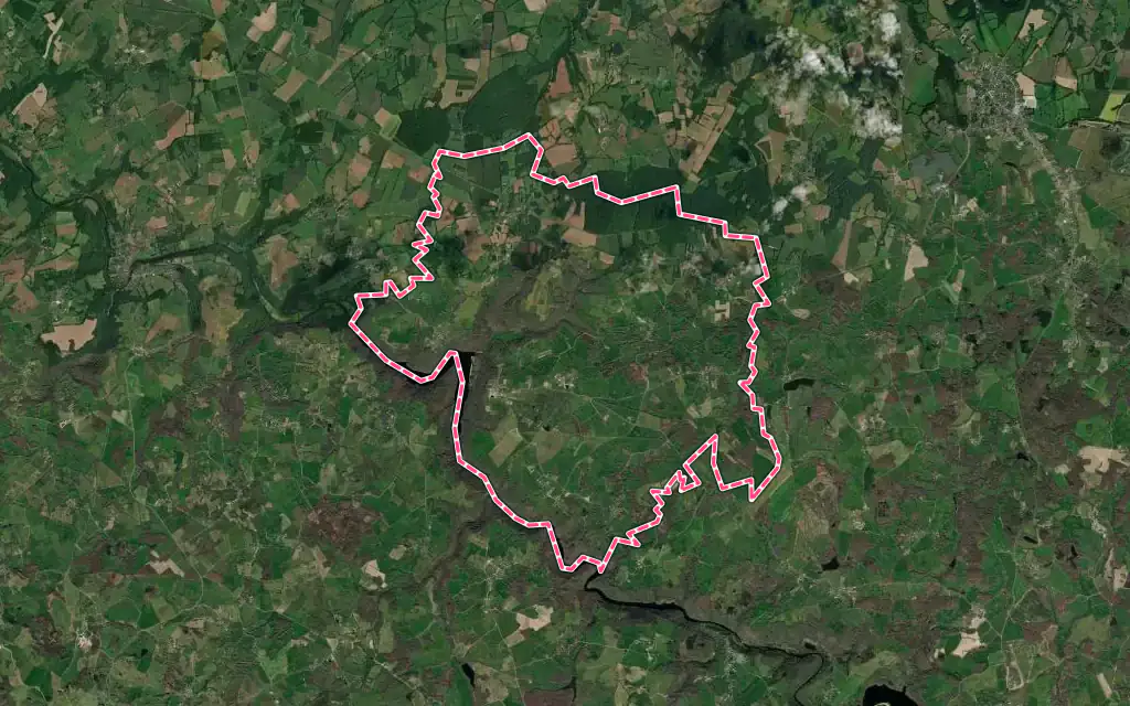 Vue satellite de Le Bourg-d'Hem avec ses contours administratifs