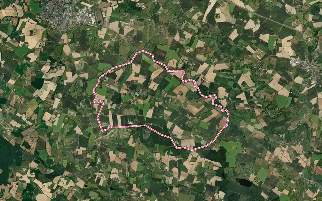 Vue satellite de Le Buret avec ses contours administratifs