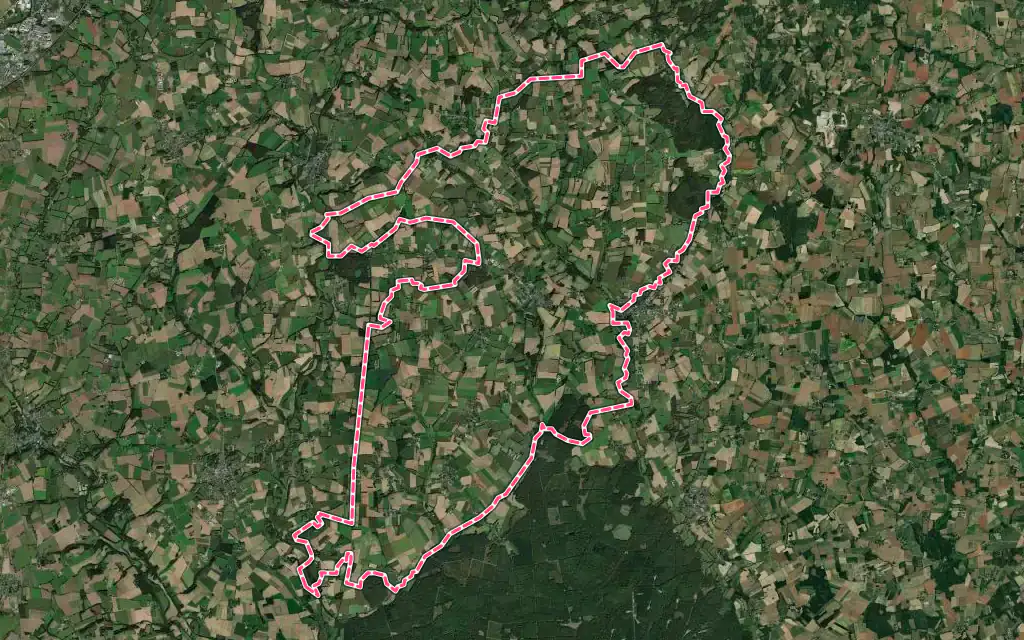 Vue satellite de Le Cambout avec ses contours administratifs