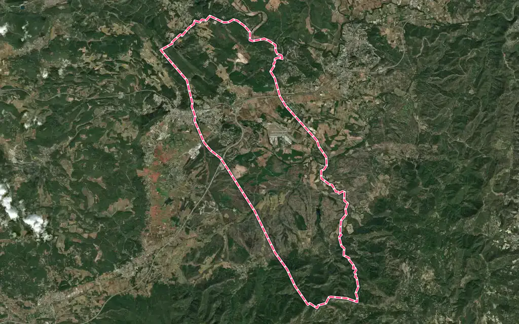 Vue satellite de Le Cannet-des-Maures avec ses contours administratifs