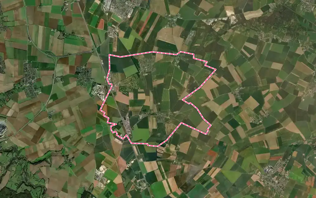 Vue satellite de Le Castelet avec ses contours administratifs