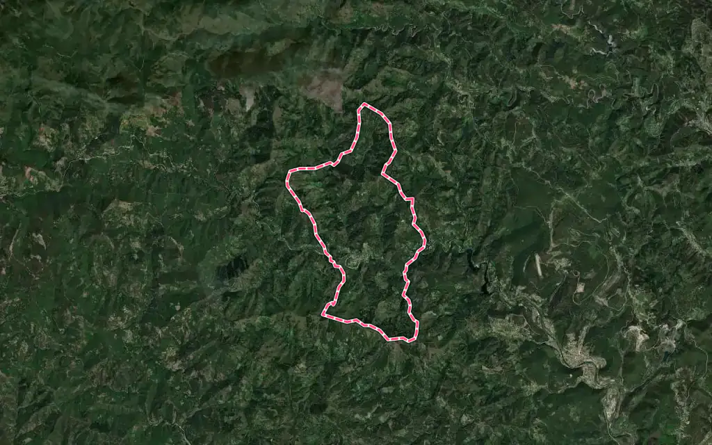 Vue satellite de Le Collet-de-Dèze avec ses contours administratifs