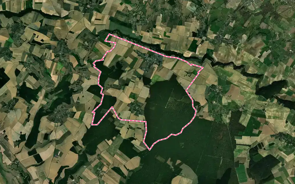 Vue satellite de Le Coudray-Saint-Germer avec ses contours administratifs