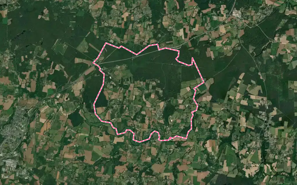 Vue satellite de Le Cours avec ses contours administratifs