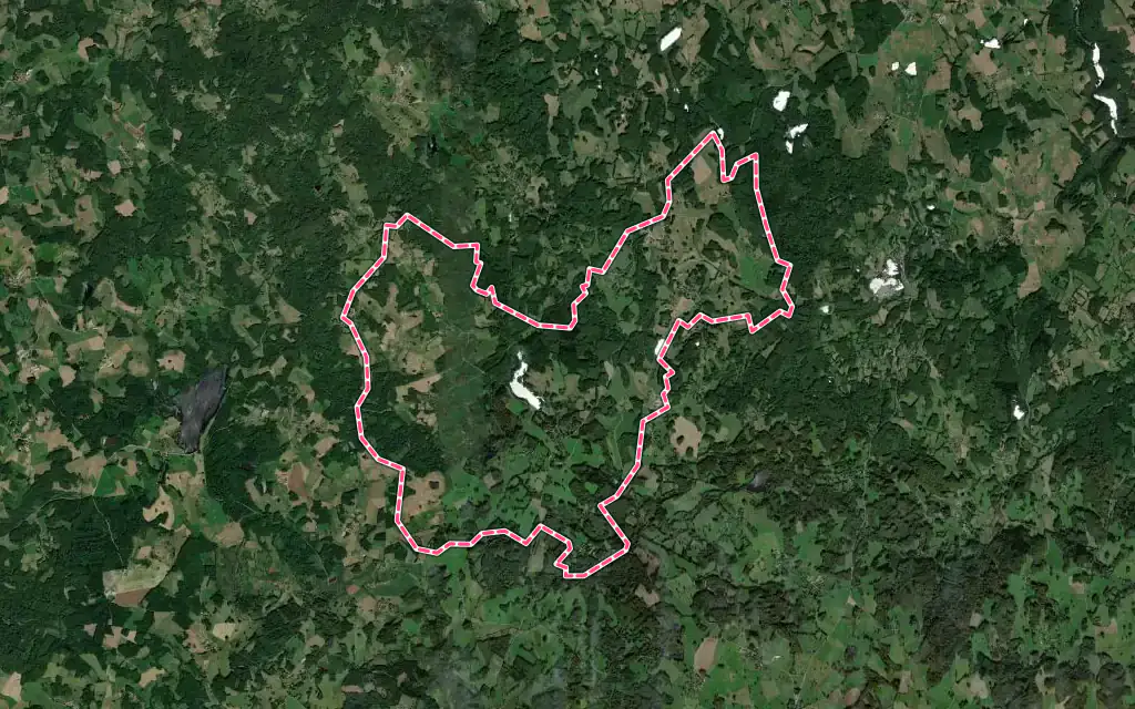 Vue satellite de Le Donzeil avec ses contours administratifs