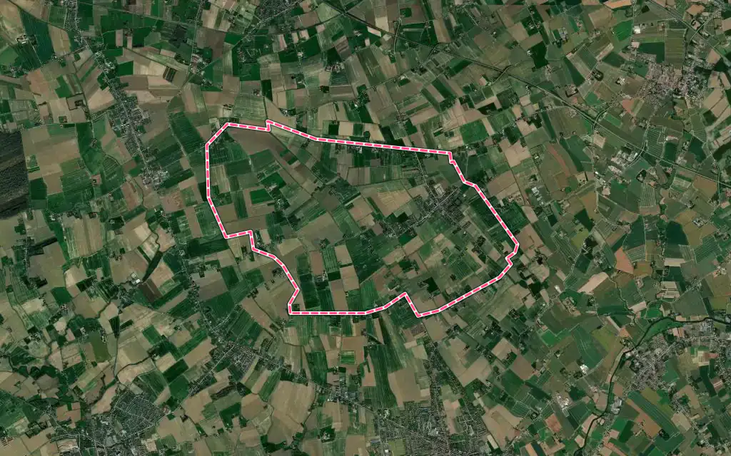 Vue satellite de Le Doulieu avec ses contours administratifs