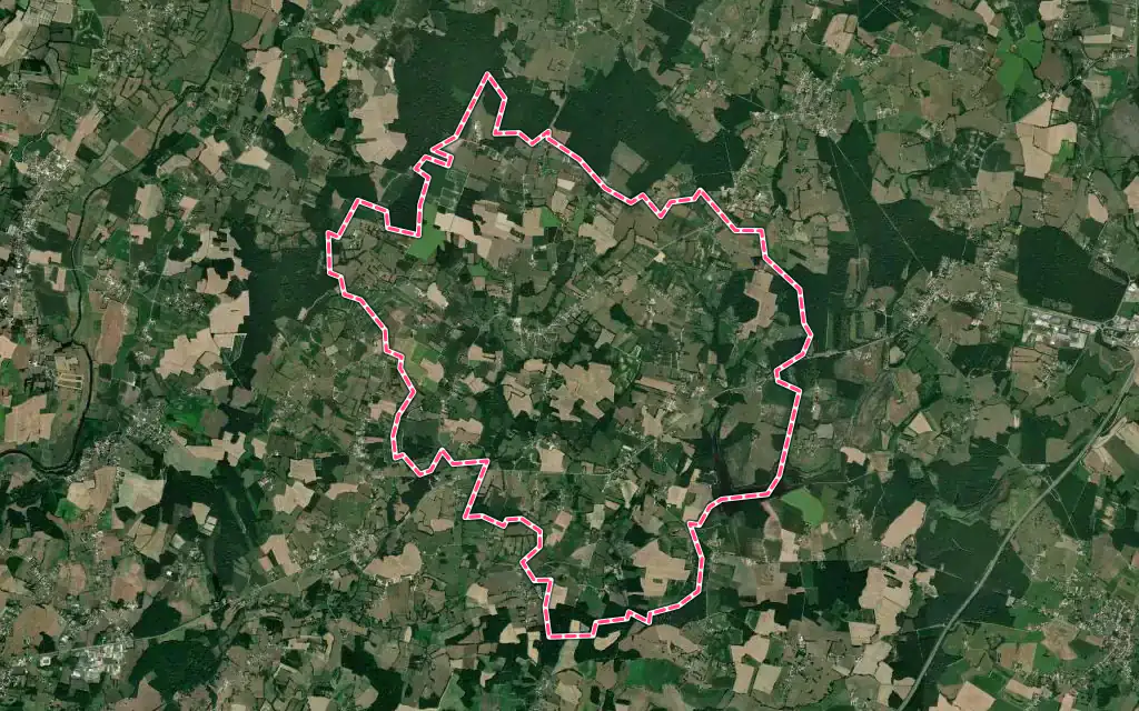 Vue satellite de Le Fay avec ses contours administratifs