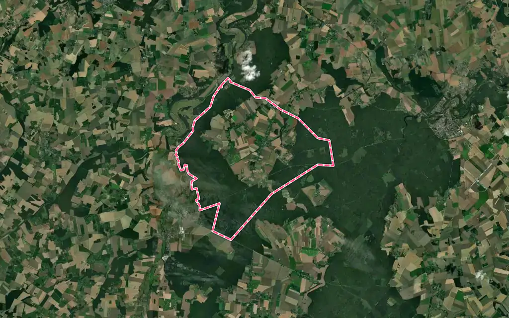 Vue satellite de Le Fidelaire avec ses contours administratifs