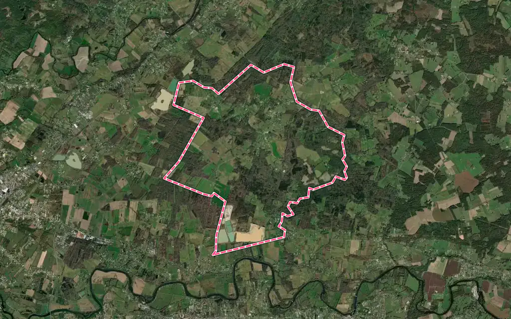 Vue satellite de Le Fieu avec ses contours administratifs