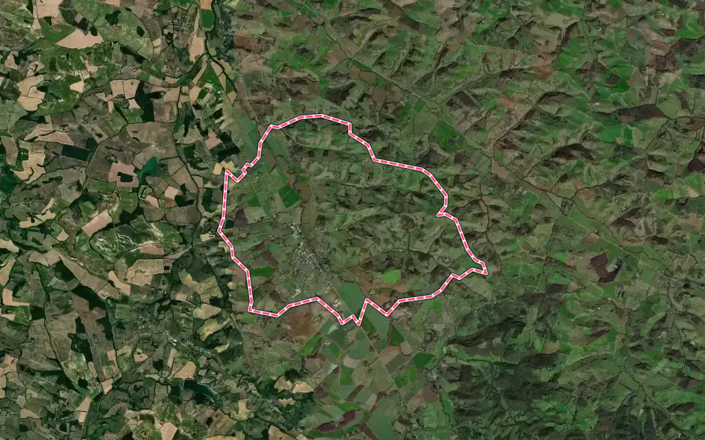 Vue satellite de Le Fossat avec ses contours administratifs