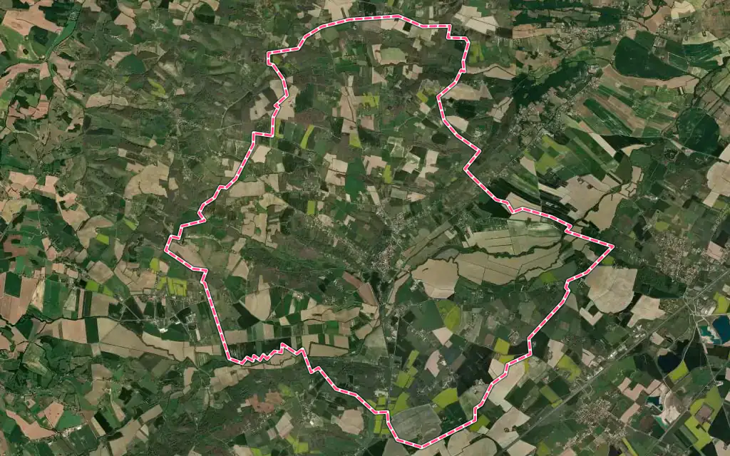 Vue satellite de Le Fousseret avec ses contours administratifs