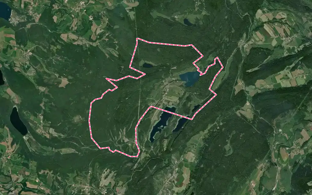 Vue satellite de Le Frasnois avec ses contours administratifs