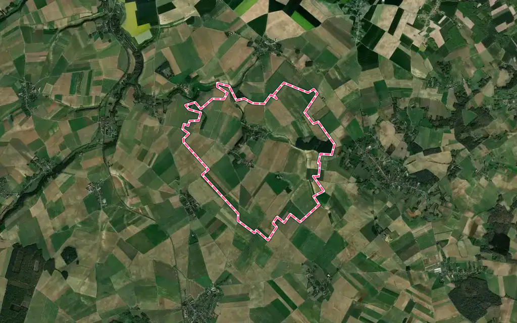 Vue satellite de Le Frestoy-Vaux avec ses contours administratifs