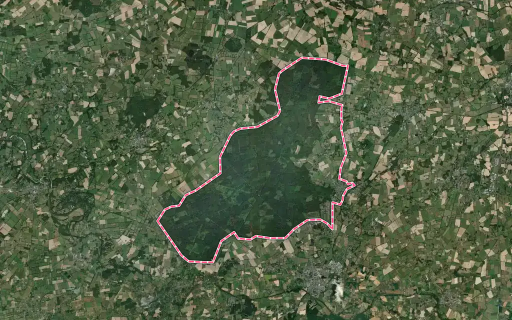 Vue satellite de Le Gâvre avec ses contours administratifs