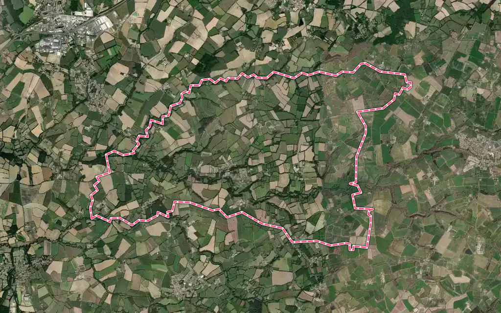 Vue satellite de Le Girouard avec ses contours administratifs