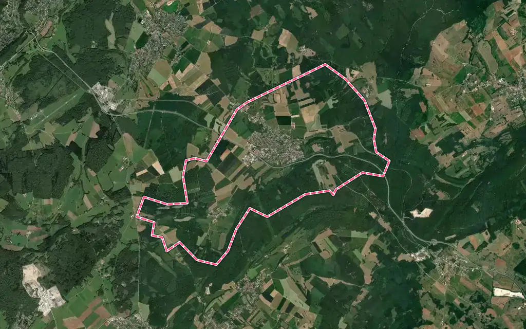 Vue satellite de Le Gratteris avec ses contours administratifs