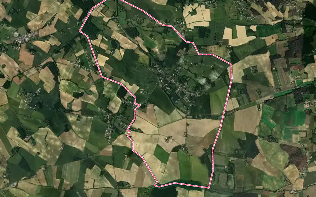 Vue satellite de Le Grès avec ses contours administratifs