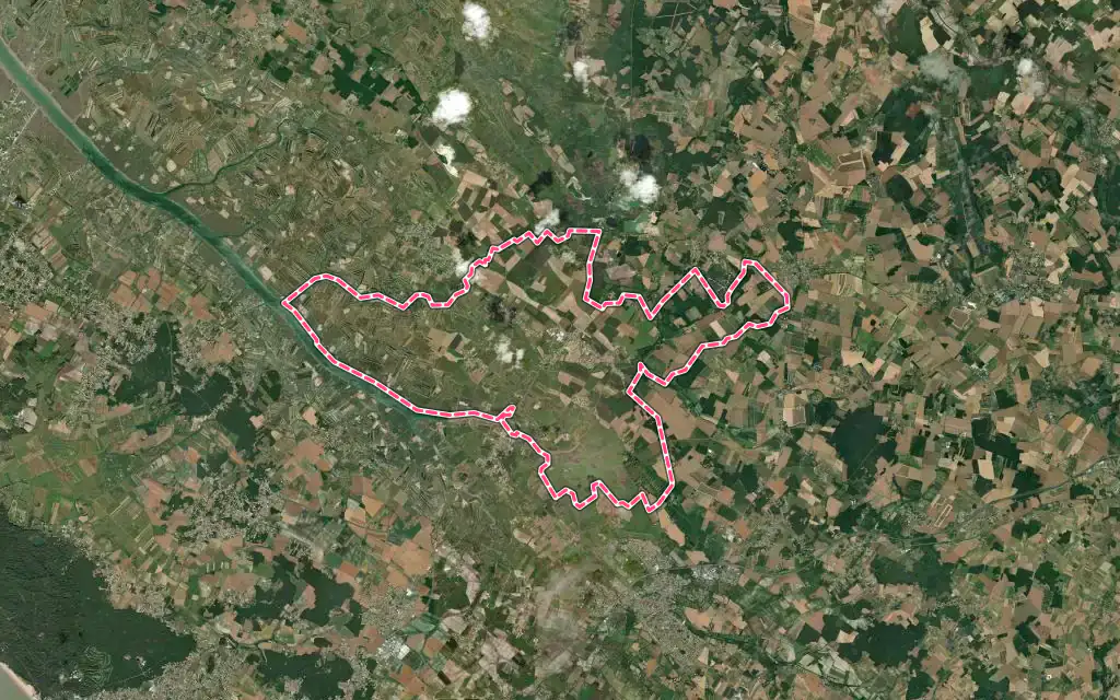 Vue satellite de Le Gua avec ses contours administratifs