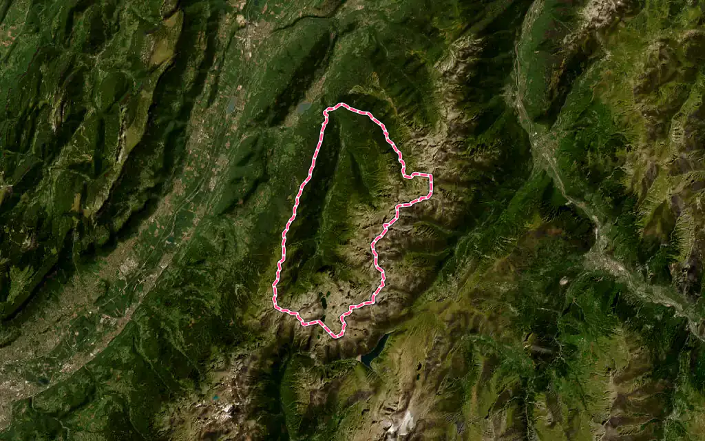 Vue satellite de Le Haut-Bréda avec ses contours administratifs