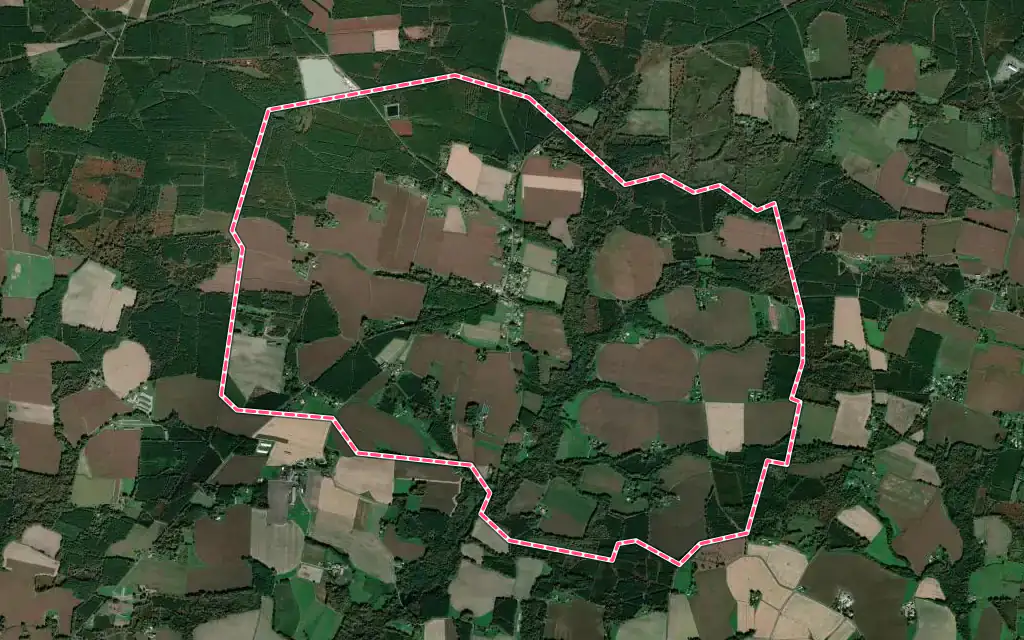 Vue satellite de Le Leuy avec ses contours administratifs
