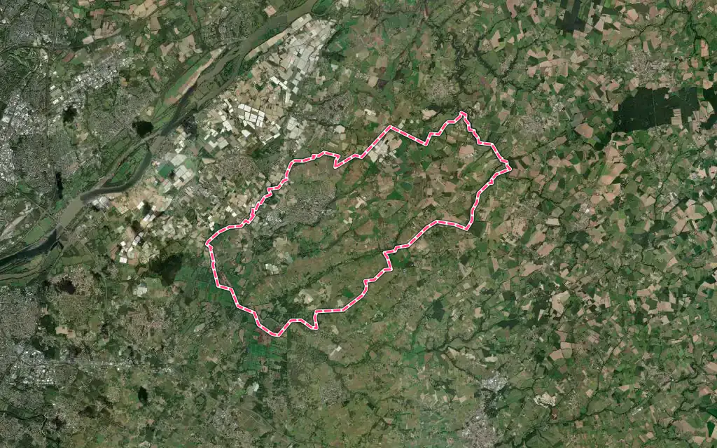 Vue satellite de Le Loroux-Bottereau avec ses contours administratifs