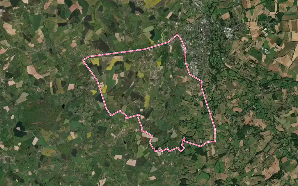 Vue satellite de Le Magny avec ses contours administratifs