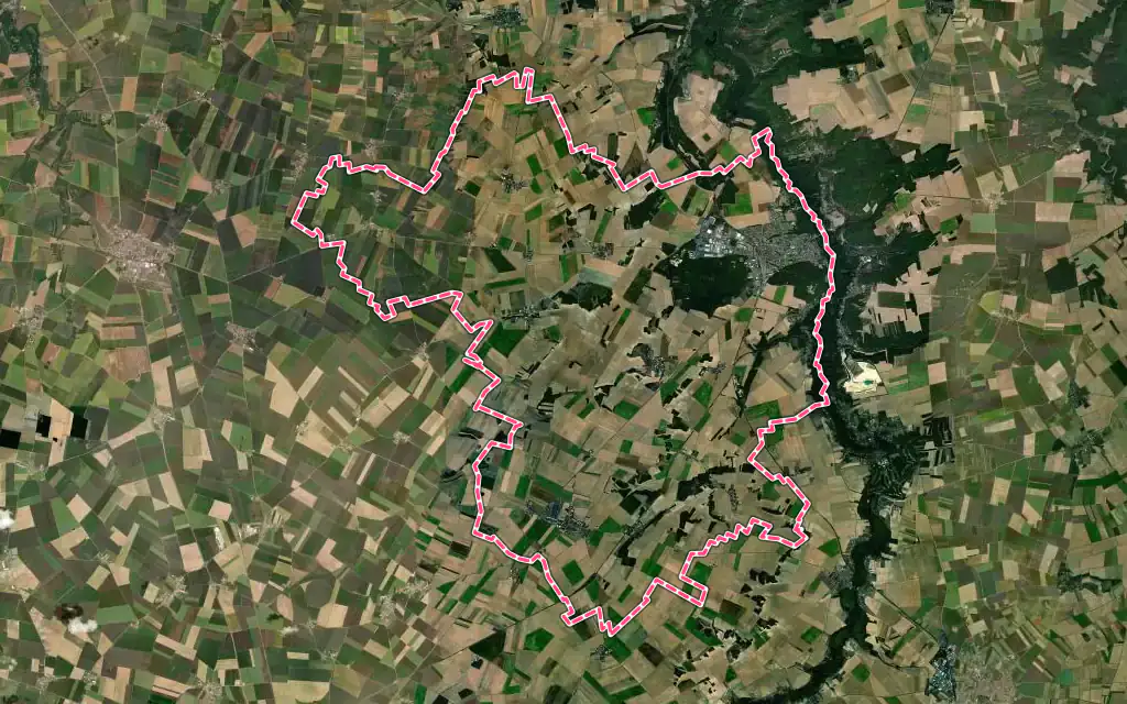 Vue satellite de Le Malesherbois avec ses contours administratifs