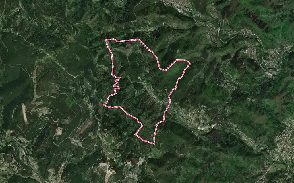 Vue satellite de Le Martinet avec ses contours administratifs