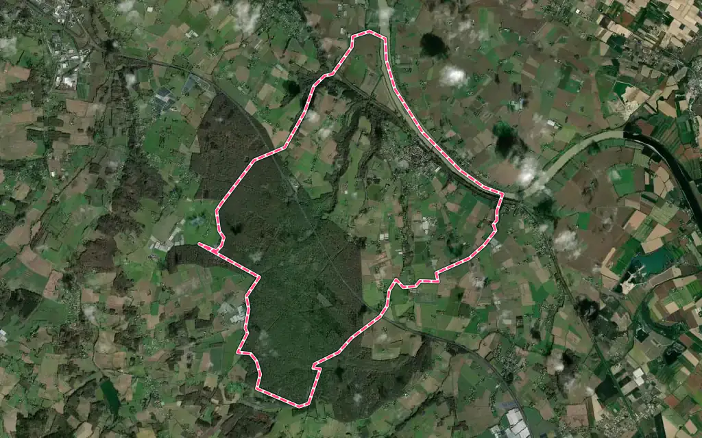 Vue satellite de Le Mas-d'Agenais avec ses contours administratifs