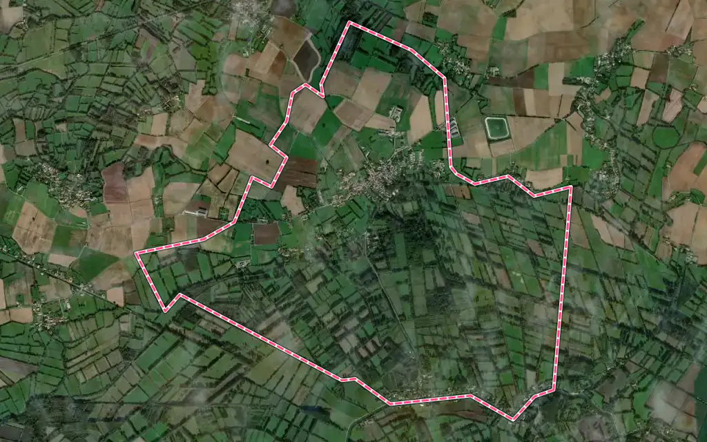 Vue satellite de Le Mazeau avec ses contours administratifs