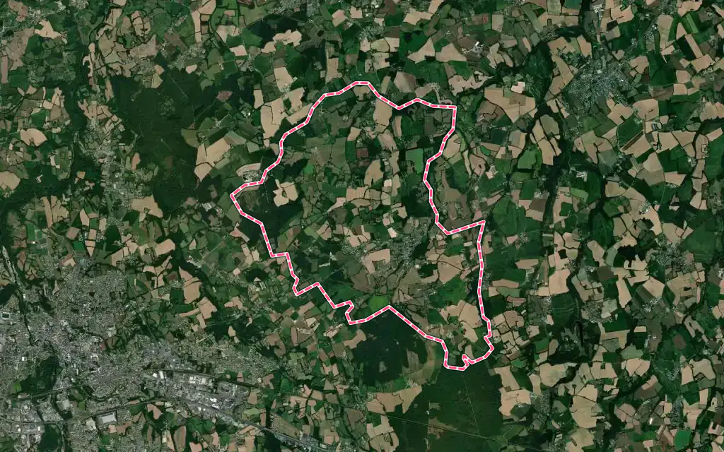 Vue satellite de Le Merzer avec ses contours administratifs