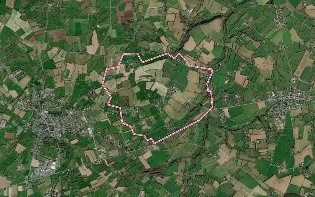 Vue satellite de Le Mesnil-Amey avec ses contours administratifs