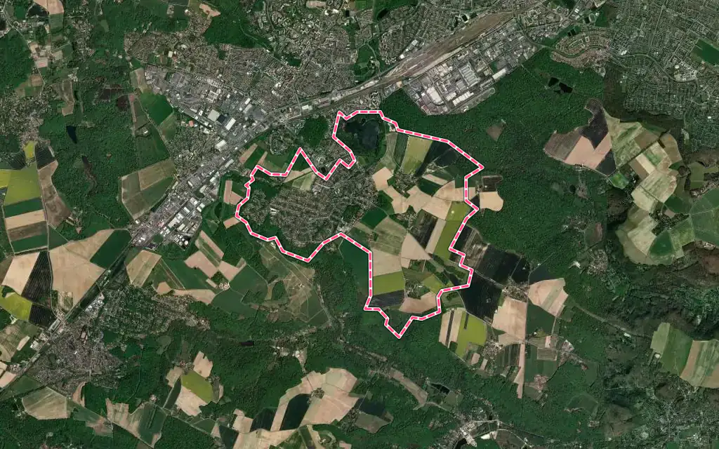 Vue satellite de Le Mesnil-Saint-Denis avec ses contours administratifs