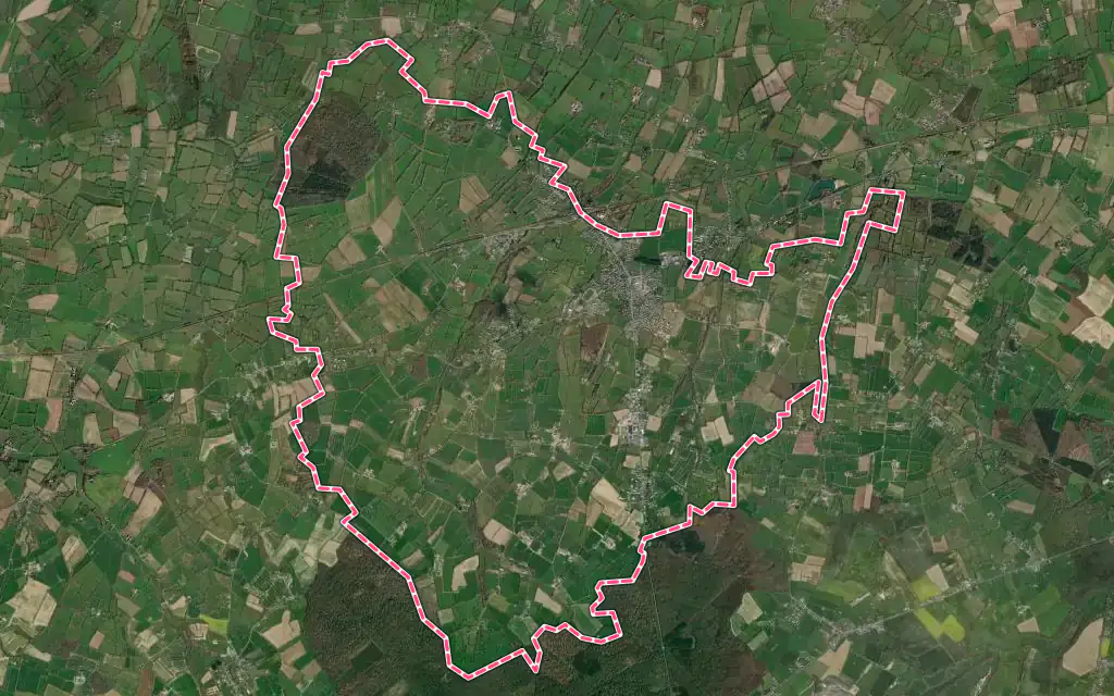 Vue satellite de Le Molay-Littry avec ses contours administratifs