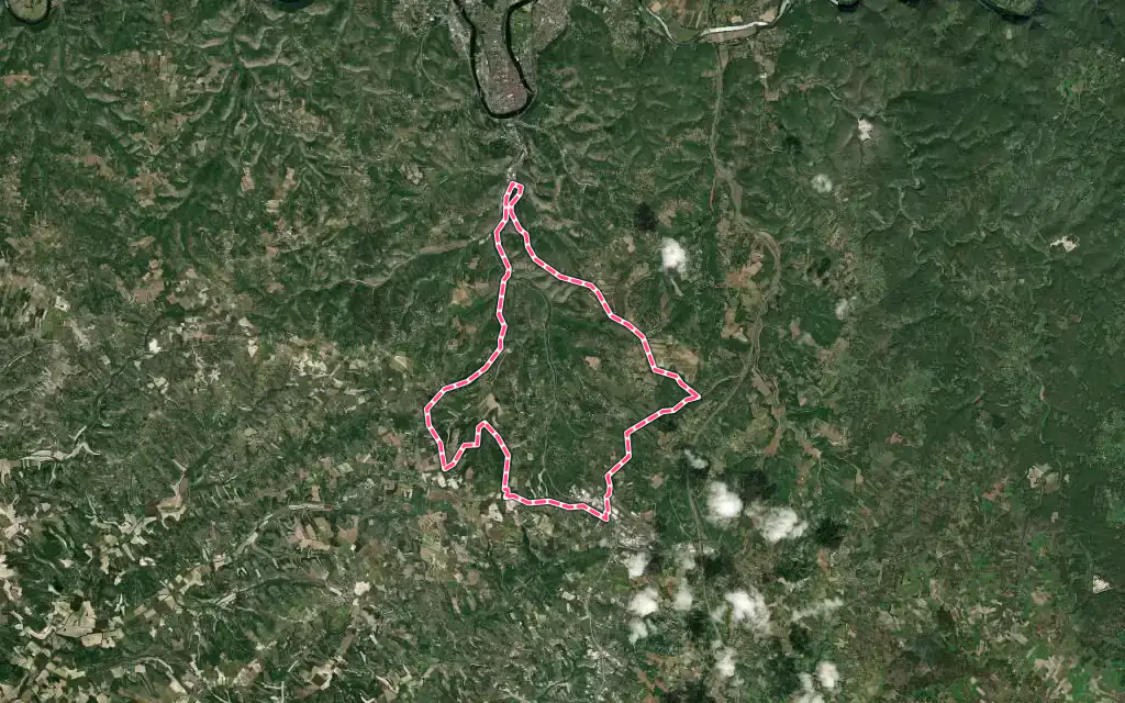 Vue satellite de Le Montat avec ses contours administratifs