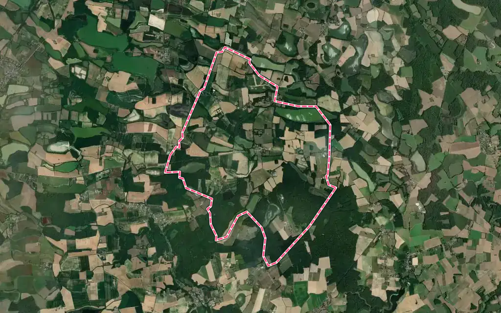 Vue satellite de Le Montellier avec ses contours administratifs