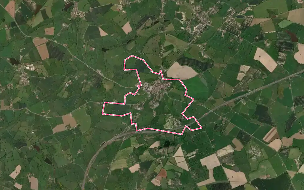 Vue satellite de Le Montet avec ses contours administratifs
