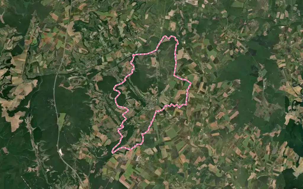 Vue satellite de Le Montsaugeonnais avec ses contours administratifs