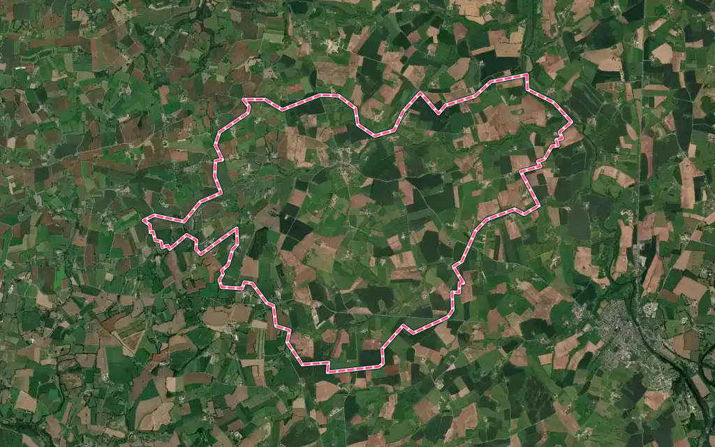 Vue satellite de Le Pas avec ses contours administratifs