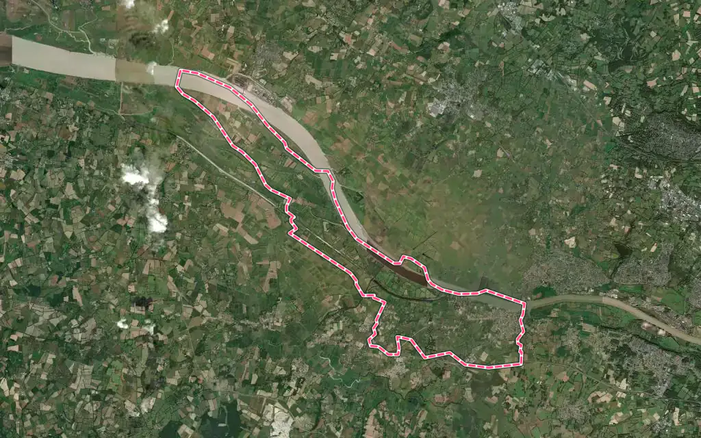 Vue satellite de Le Pellerin avec ses contours administratifs