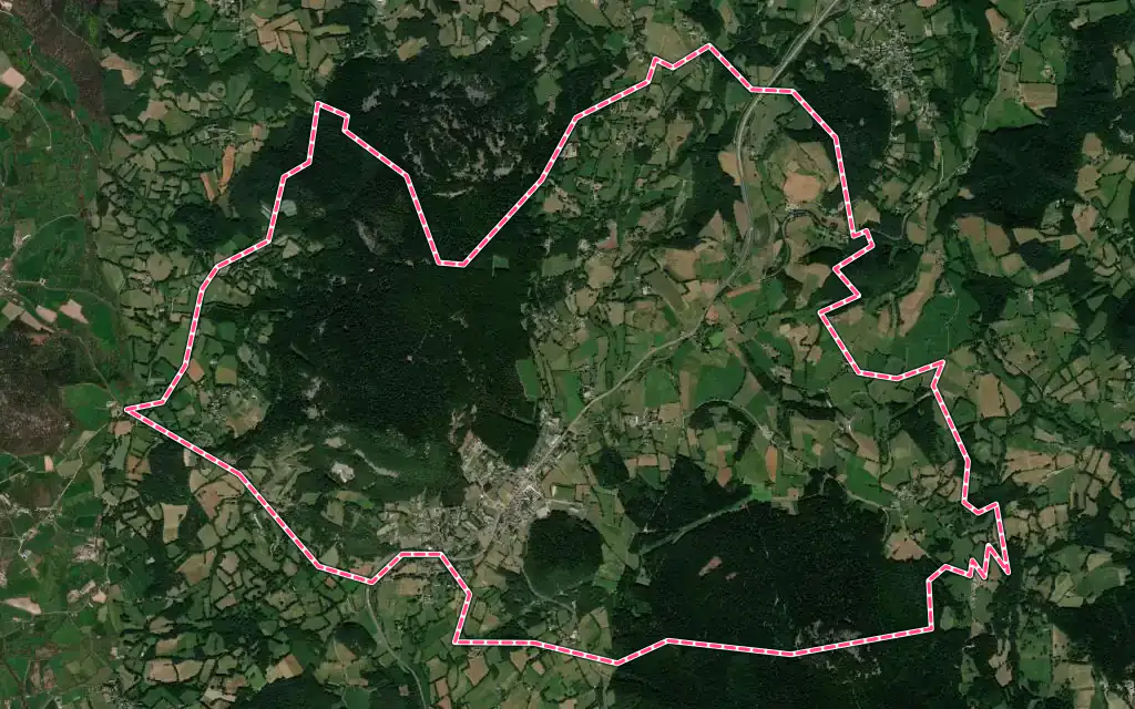 Vue satellite de Le Pertuis avec ses contours administratifs