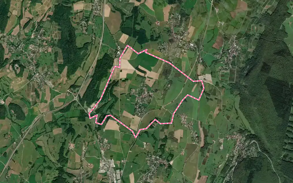 Vue satellite de Le Pin avec ses contours administratifs