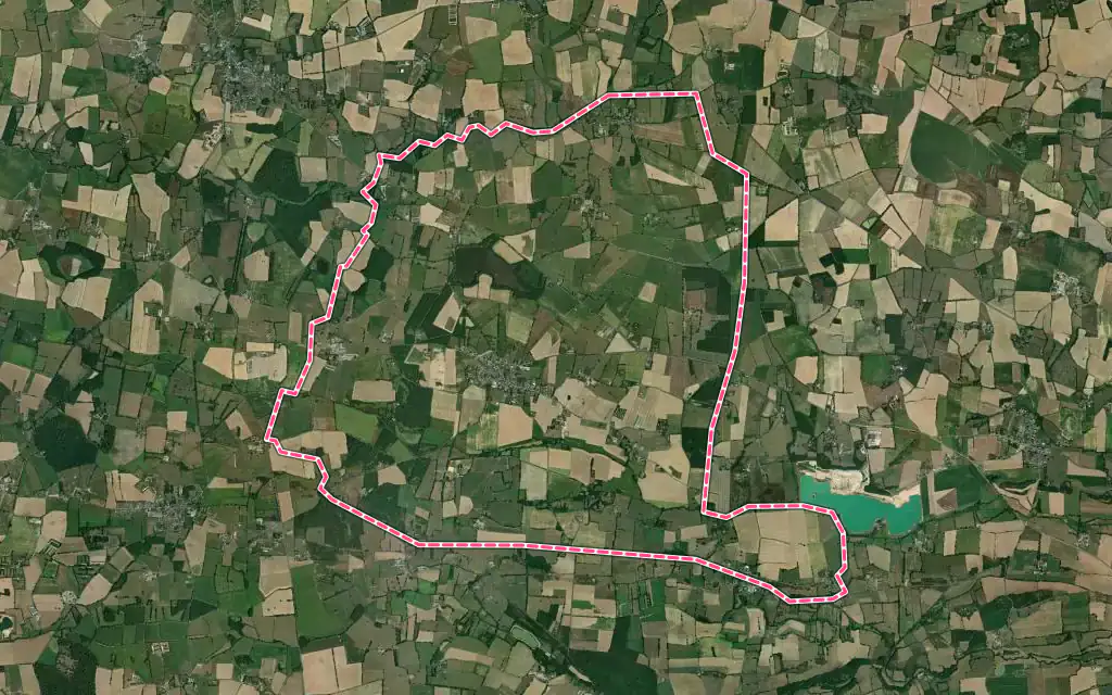 Vue satellite de Le Pin avec ses contours administratifs