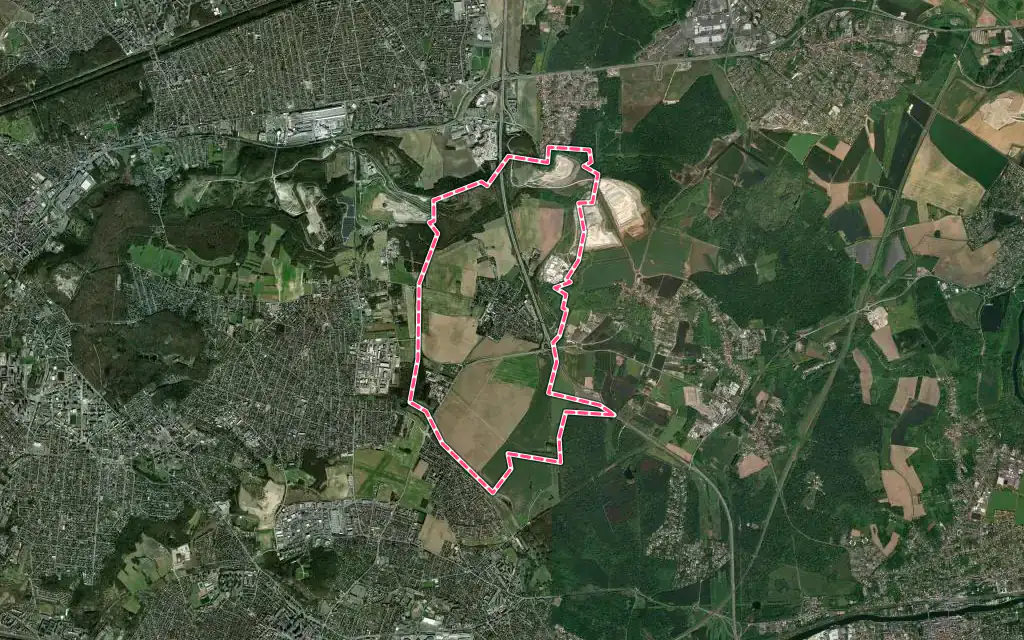 Vue satellite de Le Pin avec ses contours administratifs