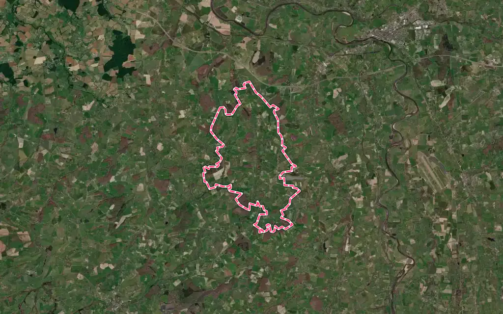 Vue satellite de Le Pin avec ses contours administratifs