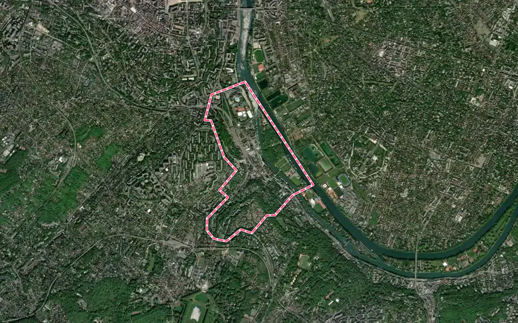 Vue satellite de Le Port-Marly avec ses contours administratifs