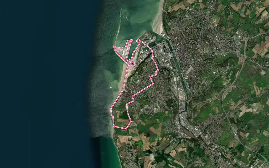 Vue satellite de Le Portel avec ses contours administratifs