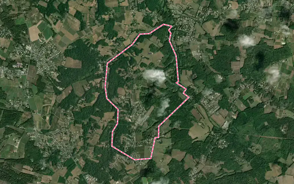 Vue satellite de Le Pout avec ses contours administratifs