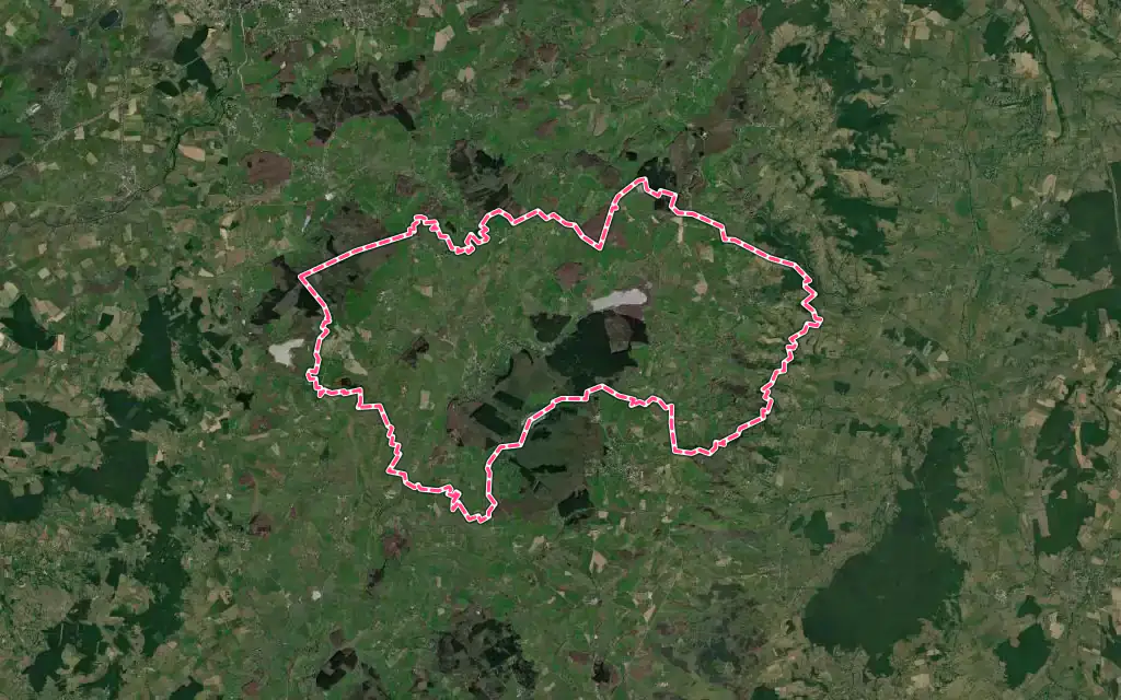 Vue satellite de Le Rousset-Marizy avec ses contours administratifs